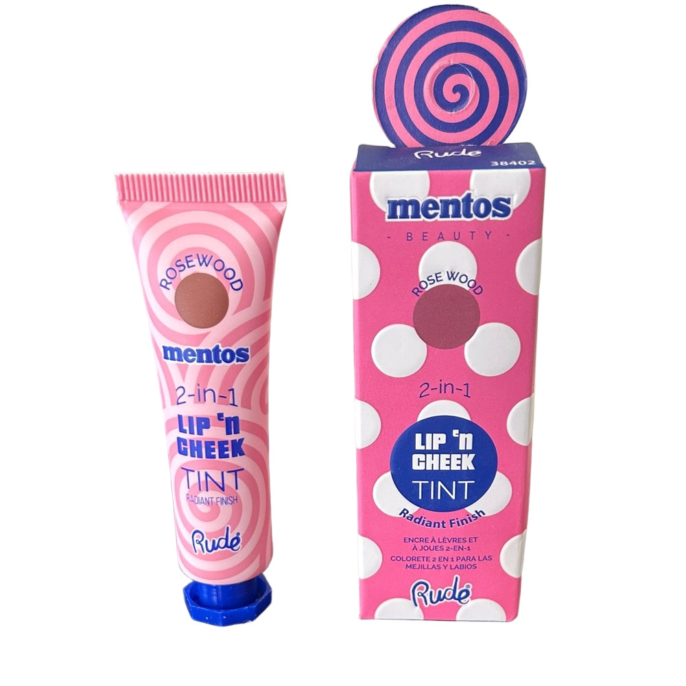 RUDE Cosmetics x Mentos Lip 'n Cheek Tint - Rosewood NIB - Picture 1 of 11